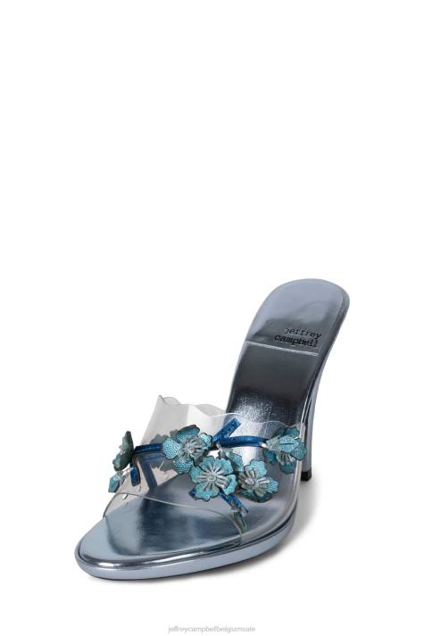 vrouwen Jeffrey Campbell meest verse blauwe metallic combinatie V2LZ1436 sandaal met hak
