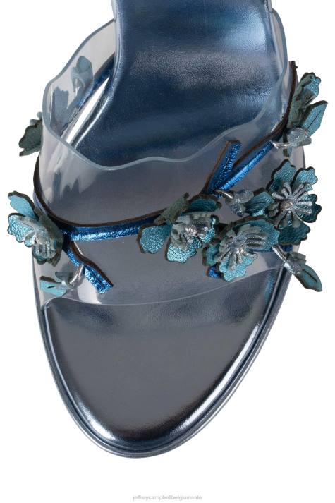 vrouwen Jeffrey Campbell meest verse blauwe metallic combinatie V2LZ1436 sandaal met hak