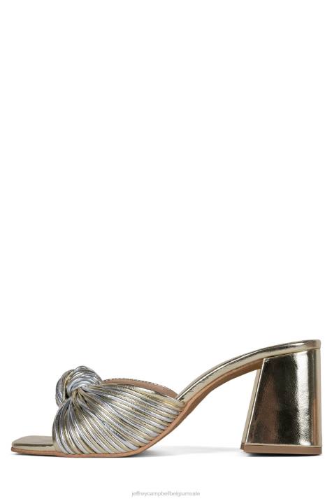 vrouwen Jeffrey Campbell melanger-2 zilver goud V2LZ1646 sandaal met hak