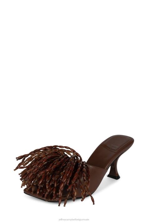 vrouwen Jeffrey Campbell meneer-big-pom bruin V2LZ1610 sandaal met hak