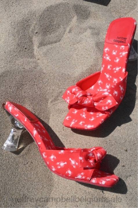 vrouwen Jeffrey Campbell meneer boog rode kreeftenkrab print V2LZ1636 sandaal met hak