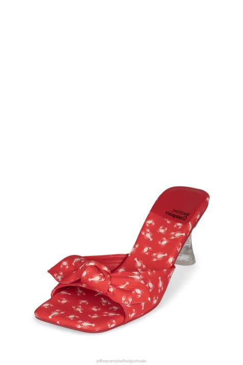 vrouwen Jeffrey Campbell meneer boog rode kreeftenkrab print V2LZ1636 sandaal met hak