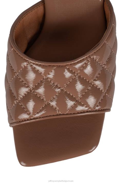 vrouwen Jeffrey Campbell meneer-grote-q bruin gekreukt patent V2LZ1642 sandaal met hak
