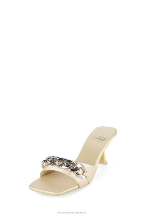 vrouwen Jeffrey Campbell mr-big-ch geel pastel satijn zilver V2LZ1574 sandaal met hak
