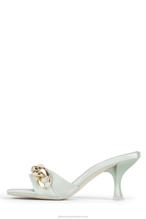 vrouwen Jeffrey Campbell mr-big-ch mint satijn goud V2LZ1573 sandaal met hak