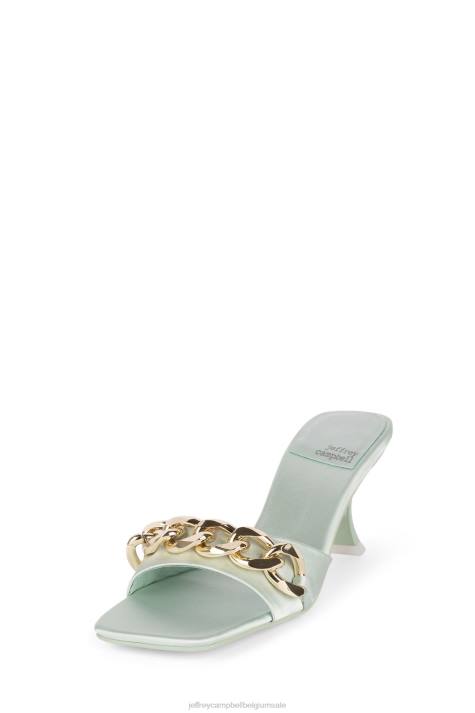 vrouwen Jeffrey Campbell mr-big-ch mint satijn goud V2LZ1573 sandaal met hak