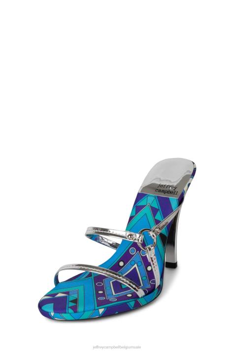 vrouwen Jeffrey Campbell nieuwsgierigheid blauw multi zilver V2LZ1433 sandaal met hak