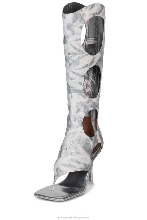 vrouwen Jeffrey Campbell onthuld-f grijs wit combi V2LZ1456 sandaal met hak