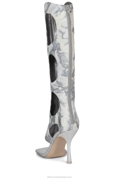 vrouwen Jeffrey Campbell onthuld-f grijs wit combi V2LZ1456 sandaal met hak