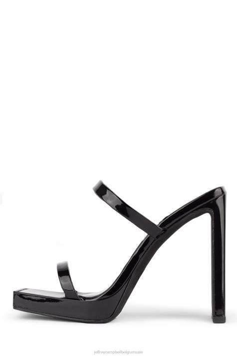 vrouwen Jeffrey Campbell oplichter zwart patent V2LZ1542 sandaal met hak