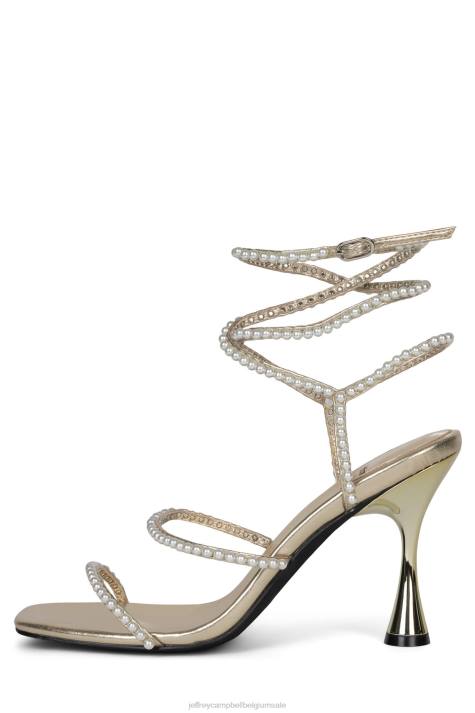 vrouwen Jeffrey Campbell parelmoer gouden combinatie V2LZ1645 sandaal met hak