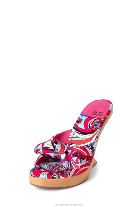 vrouwen Jeffrey Campbell plagen fuchsia blauw multi V2LZ1429 sandaal met hak