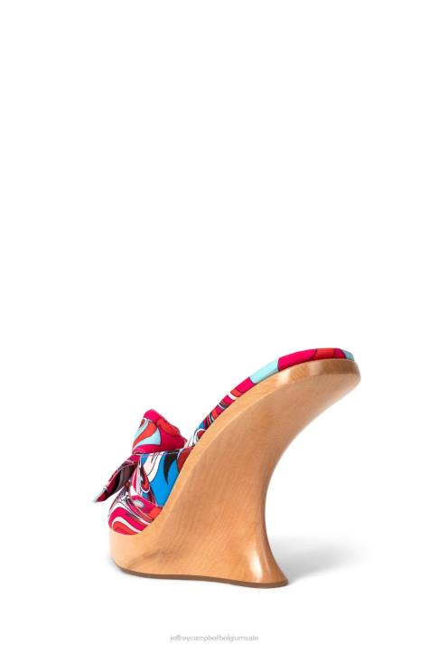 vrouwen Jeffrey Campbell plagen fuchsia blauw multi V2LZ1429 sandaal met hak