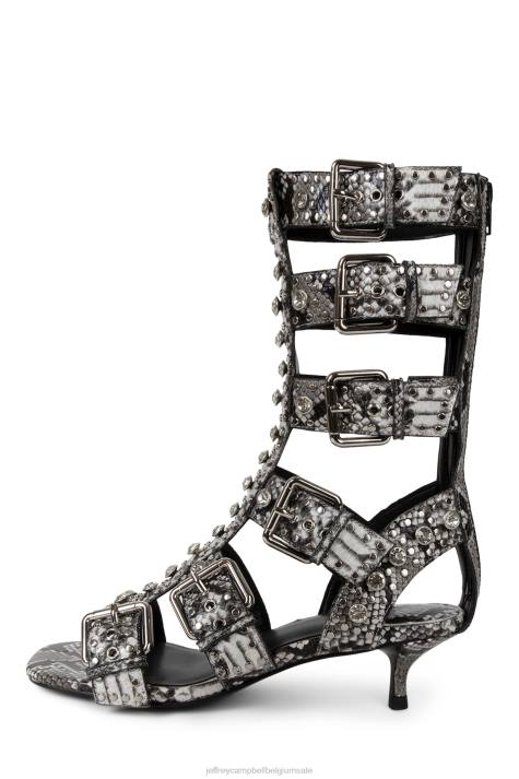 vrouwen Jeffrey Campbell plasmatisch zwarte grijze slang V2LZ214 sandaal met hak