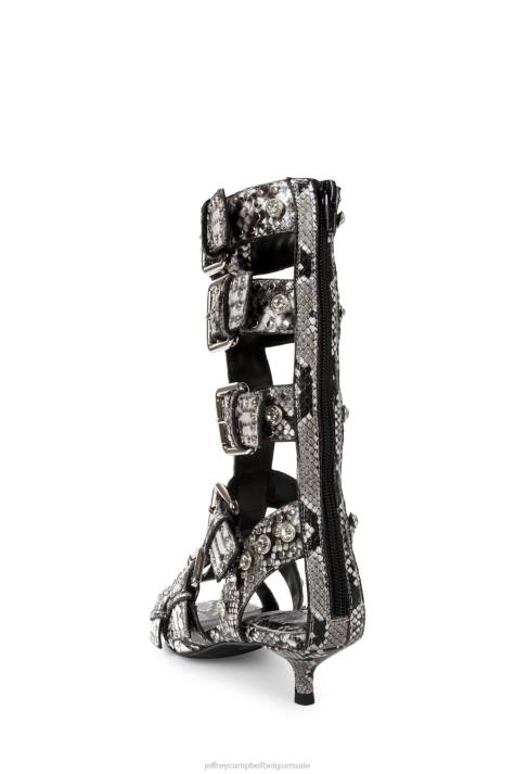 vrouwen Jeffrey Campbell plasmatisch zwarte grijze slang V2LZ214 sandaal met hak