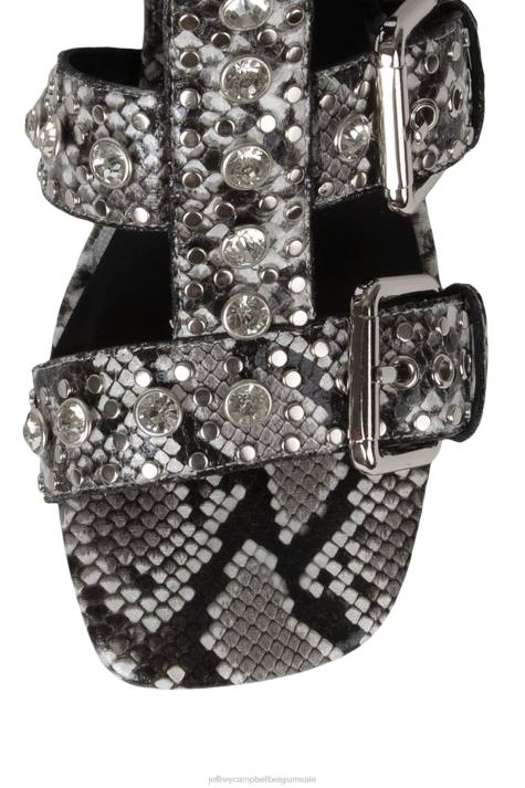 vrouwen Jeffrey Campbell plasmatisch zwarte grijze slang V2LZ214 sandaal met hak