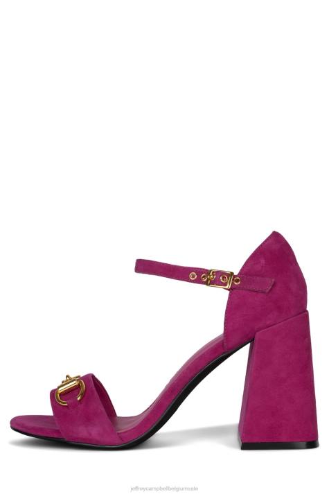 vrouwen Jeffrey Campbell popster-b fuchsia suède goud V2LZ1482 sandaal met hak