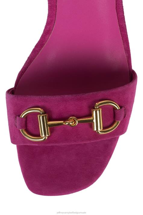 vrouwen Jeffrey Campbell popster-b fuchsia suède goud V2LZ1482 sandaal met hak