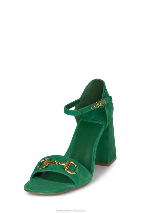 vrouwen Jeffrey Campbell popster-b groen suède goud V2LZ1484 sandaal met hak