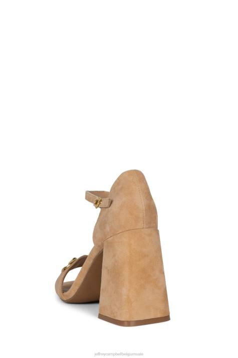 vrouwen Jeffrey Campbell popster-b natuurlijk suède goud V2LZ1481 sandaal met hak