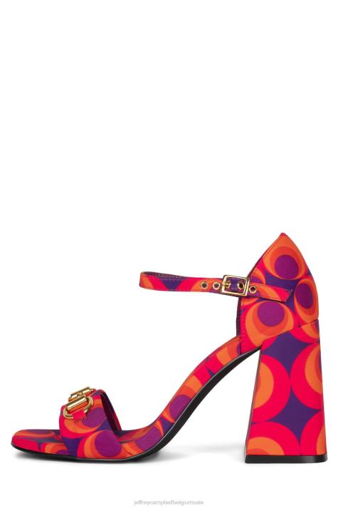 vrouwen Jeffrey Campbell popster-b rood blauw multi V2LZ1483 sandaal met hak