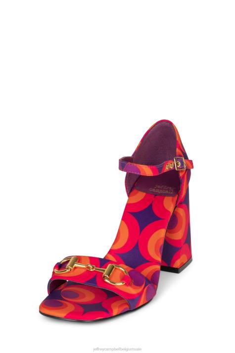 vrouwen Jeffrey Campbell popster-b rood blauw multi V2LZ1483 sandaal met hak