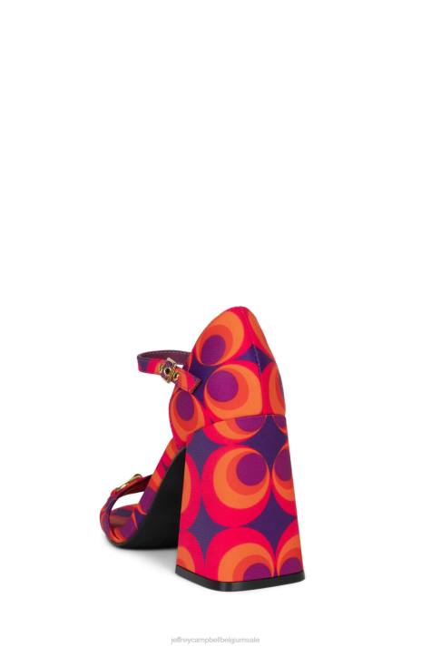 vrouwen Jeffrey Campbell popster-b rood blauw multi V2LZ1483 sandaal met hak