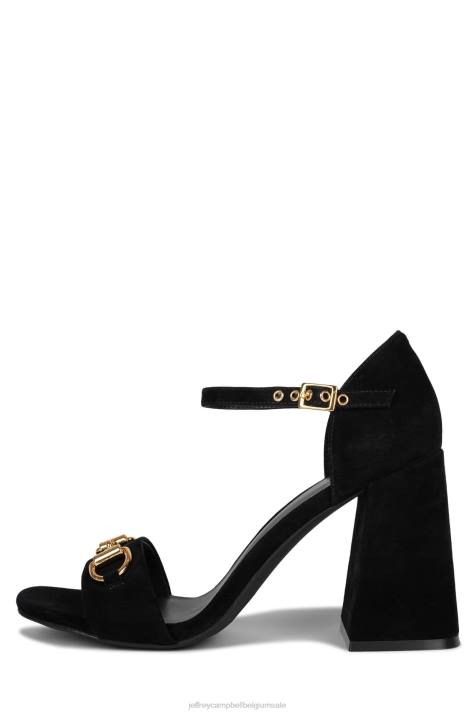 vrouwen Jeffrey Campbell popster-b zwart suède goud V2LZ1480 sandaal met hak