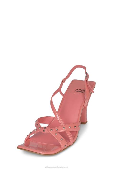 vrouwen Jeffrey Campbell punkd roze gekreukt patent V2LZ1485 sandaal met hak
