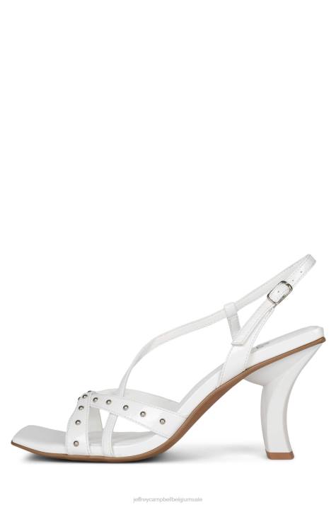 vrouwen Jeffrey Campbell punkd wit gekreukt patent V2LZ1486 sandaal met hak