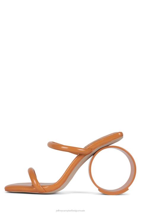 vrouwen Jeffrey Campbell rite-ronde mandarijn gekreukt patent V2LZ1528 sandaal met hak