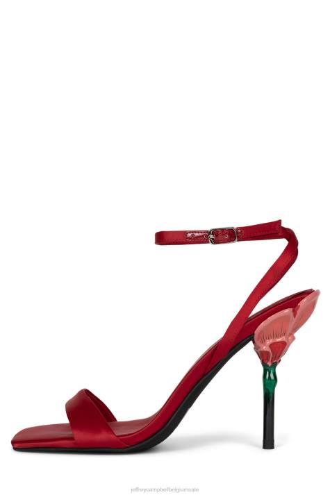 vrouwen Jeffrey Campbell rozena rood satijn multi V2LZ1424 sandaal met hak