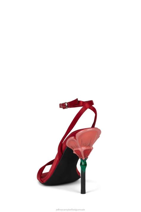 vrouwen Jeffrey Campbell rozena rood satijn multi V2LZ1424 sandaal met hak