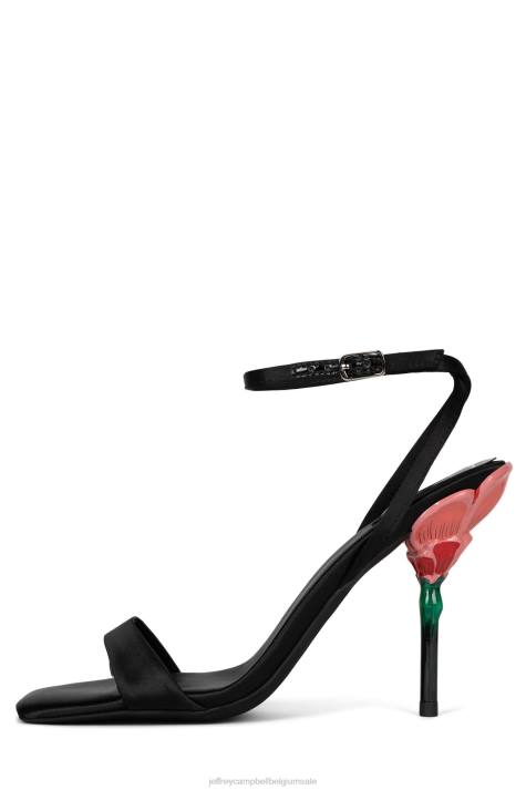 vrouwen Jeffrey Campbell rozena zwart satijn multi V2LZ1423 sandaal met hak