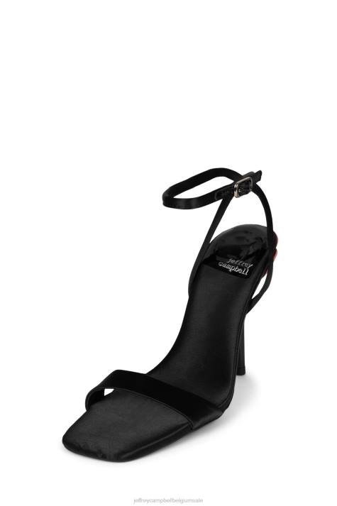 vrouwen Jeffrey Campbell rozena zwart satijn multi V2LZ1423 sandaal met hak