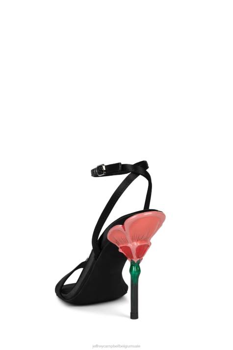 vrouwen Jeffrey Campbell rozena zwart satijn multi V2LZ1423 sandaal met hak
