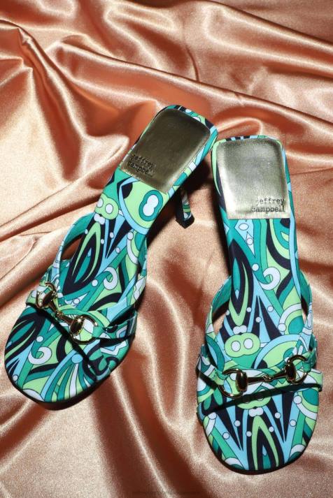 vrouwen Jeffrey Campbell scharnierend groene multi V2LZ1472 sandaal met hak