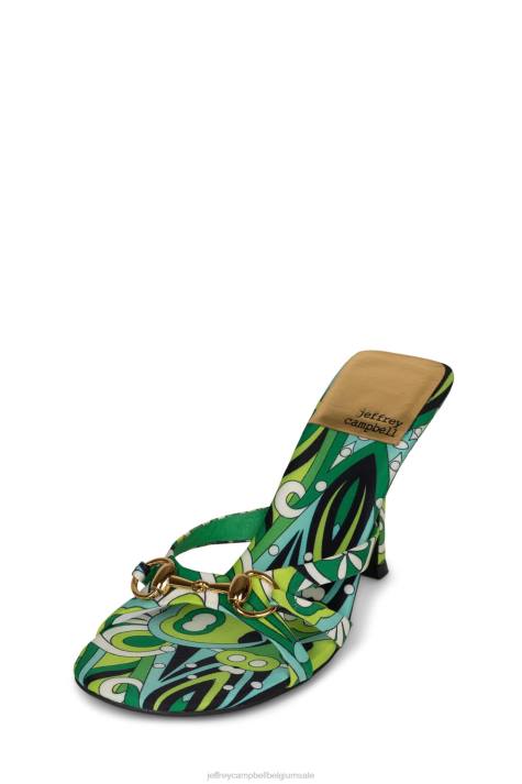 vrouwen Jeffrey Campbell scharnierend groene multi V2LZ1472 sandaal met hak