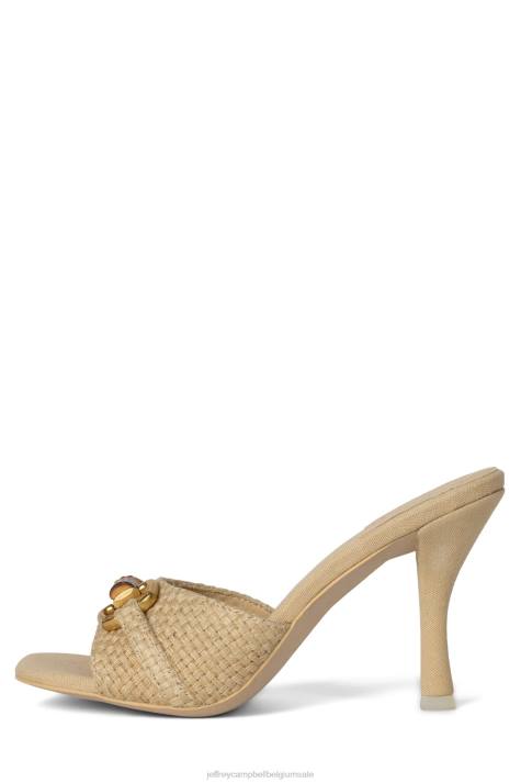 vrouwen Jeffrey Campbell schiereiland beige geweven brons V2LZ1448 sandaal met hak