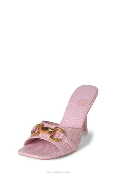 vrouwen Jeffrey Campbell schiereiland roze geweven brons V2LZ1447 sandaal met hak