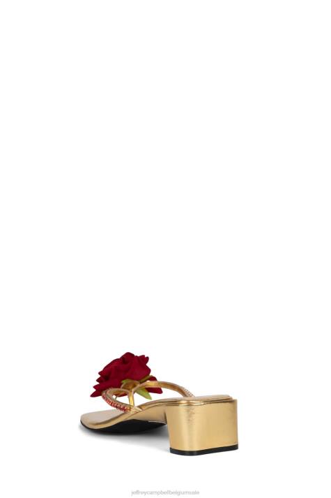 vrouwen Jeffrey Campbell sleutelbloem goud metallic rood V2LZ1421 sandaal met hak