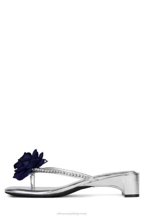 vrouwen Jeffrey Campbell sleutelbloem zilveren marine V2LZ1422 sandaal met hak
