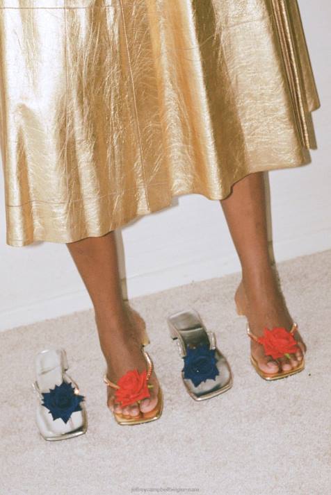 vrouwen Jeffrey Campbell sleutelbloem zilveren marine V2LZ1422 sandaal met hak