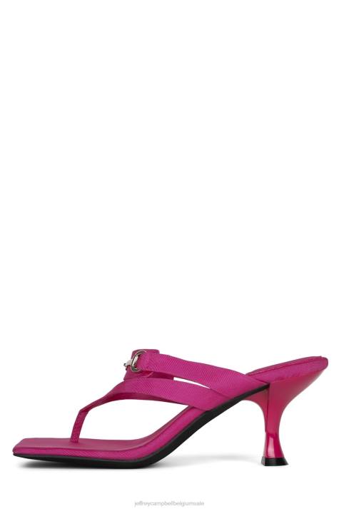 vrouwen Jeffrey Campbell sluw fuchsia faille zilver V2LZ1469 sandaal met hak