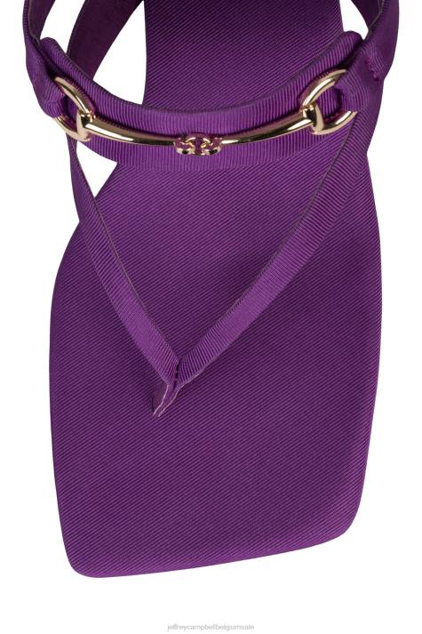 vrouwen Jeffrey Campbell sluw paars faille goud V2LZ1470 sandaal met hak