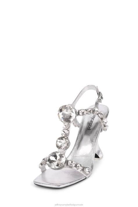 vrouwen Jeffrey Campbell stazia zilveren combi V2LZ1631 sandaal met hak