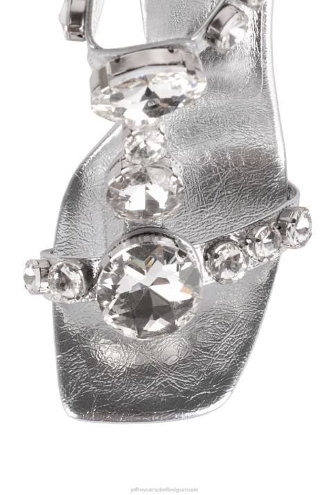 vrouwen Jeffrey Campbell stazia zilveren combi V2LZ1631 sandaal met hak