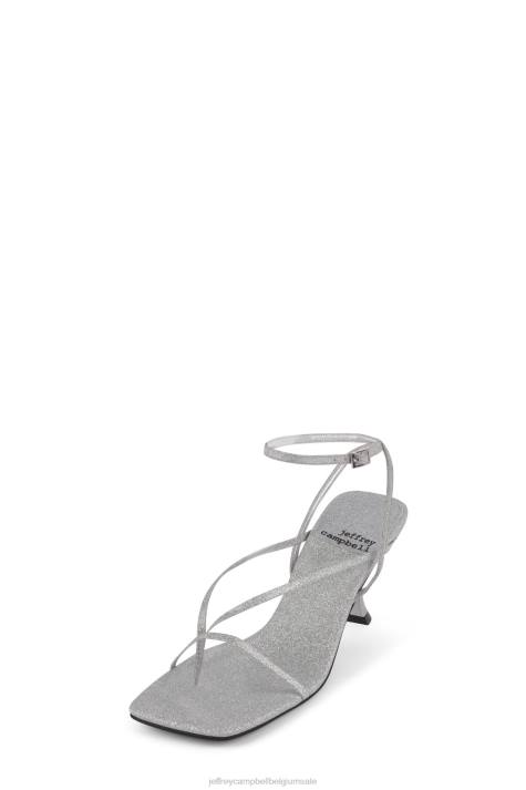 vrouwen Jeffrey Campbell stroom zilveren glitters V2LZ1644 sandaal met hak
