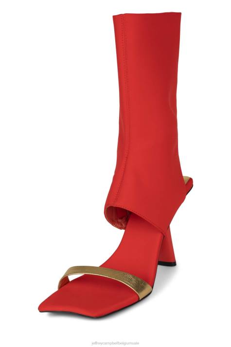 vrouwen Jeffrey Campbell struttin oranje neopreen goud V2LZ75 sandaal met hak