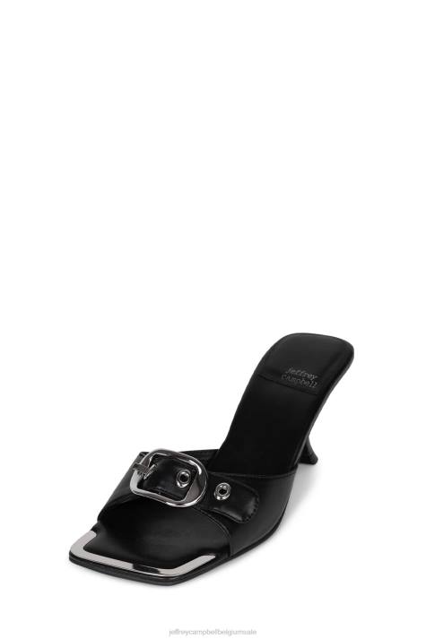 vrouwen Jeffrey Campbell vastmaken zwart zilver V2LZ1490 sandaal met hak